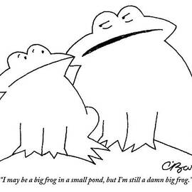  A Big Frog Talks To A Smaller Frog by Charles Barsotti