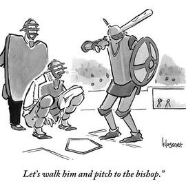 A Baseball Player Dressed Like A Knight Holds by John  Klossner