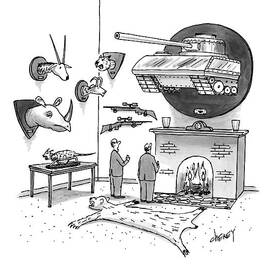 A Man Shows Another Man Various Mounted by Tom Cheney