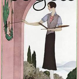 A Vintage Vogue Magazine Cover Of A Woman by Andre E.  Marty