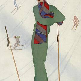 A Vintage Vogue Magazine Cover Of A Woman by Jean Pages