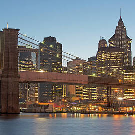 Brooklyn Bridge And East River by Rudi Von Briel