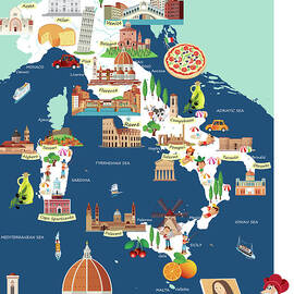 Cartoon Map Of Italy by Drmakkoy