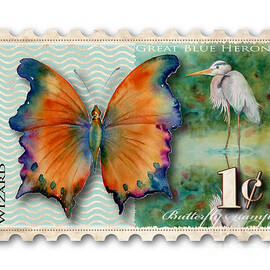 1 Cent Butterfly Stamp by Amy Kirkpatrick