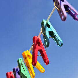 Colorful clothes pins 2 by Elena Elisseeva