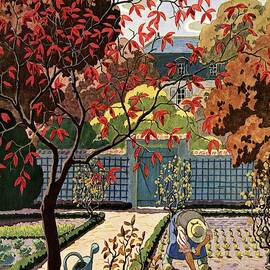 House And Garden Fall Planting Number Cover by Pierre Brissaud