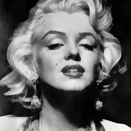 Marilyn Monroe - Black and White  by Georgia Clare