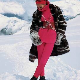 Marisa Berenson In The Snow by Arnaud de Rosnay