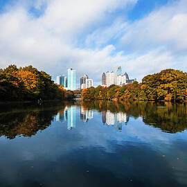 Midtown Atlanta Reflected In The Lake by Moreiso