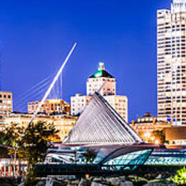 Milwaukee Skyline at Night Photo in Blue by Paul Velgos