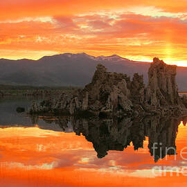 Mono Lake Fiery Sunset by Adam Jewell