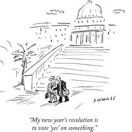 My New Year's Resolution Is To Vote 'yes' by David Sipress