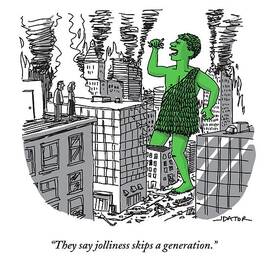 The Jolly Green Giant Walks Like Godzilla by Joe Dator