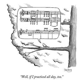 Two Birds Looking At A Third Bird by Avi Steinberg