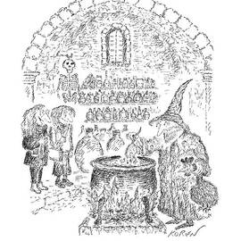 Two Women Refer To A Wizard by Edward Koren