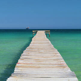 Wooden Landing Jetty, Mallorca, Spain by Travelpix Ltd