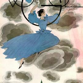 A Vintage Vogue Magazine Cover Of A Woman by Georges Lepape