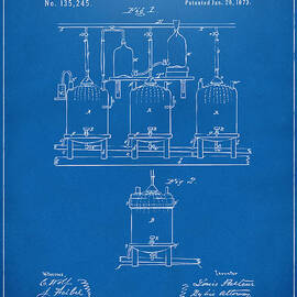 1873 Brewing Beer and Ale Patent Artwork - Blueprint by Nikki Marie Smith