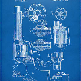 1875 Colt Peacemaker Revolver Patent Blueprint by Nikki Marie Smith