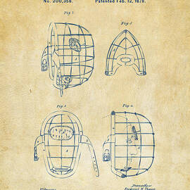 1878 Baseball Catchers Mask Patent - Vintage by Nikki Marie Smith