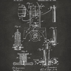 1890 Bottling Machine Patent Artwork Gray by Nikki Marie Smith
