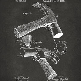 1890 Hammer Patent Artwork - Gray by Nikki Marie Smith