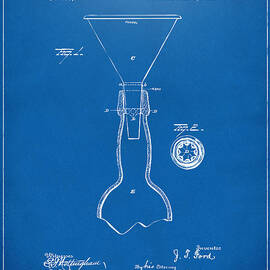 1891 Bottle Neck Patent Artwork Blueprint by Nikki Marie Smith