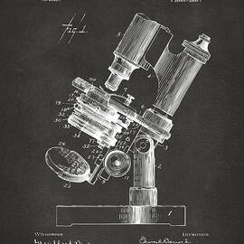 1899 Microscope Patent Gray by Nikki Marie Smith