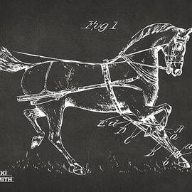 1900 Horse Hobble Patent Artwork - Gray by Nikki Marie Smith