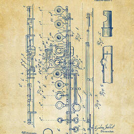 1908 Flute Patent - Vintage by Nikki Marie Smith