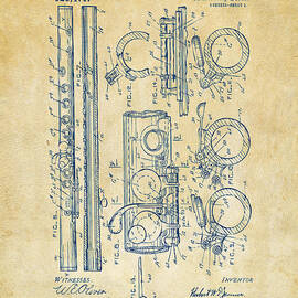 1909 Flute Patent - Vintage by Nikki Marie Smith