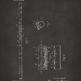 1914 Flute Patent - Gray by Nikki Marie Smith