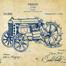 1919 Henry Ford Tractor Patent Vintage by Nikki Marie Smith