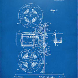 1920 Motion Picture Machine Patent Blueprint by Nikki Marie Smith