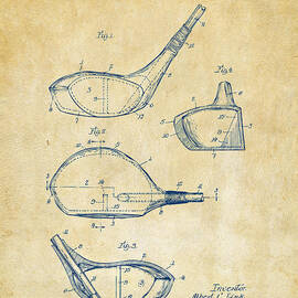 1926 Golf Club Patent Artwork - Vintage by Nikki Marie Smith