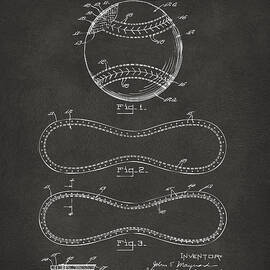 1928 Baseball Patent Artwork - Gray by Nikki Marie Smith