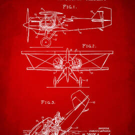 1931 Aircraft Emergency Floatation Patent Red by Nikki Marie Smith