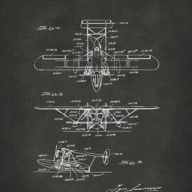1932 Amphibian Aircraft Patent Gray by Nikki Marie Smith