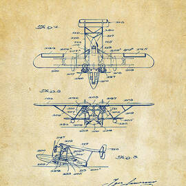 1932 Amphibian Aircraft Patent Vintage by Nikki Marie Smith