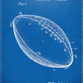 1939 Football Patent Artwork - Blueprint by Nikki Marie Smith