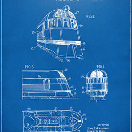 1941 Zephyr Train Patent Blueprint by Nikki Marie Smith