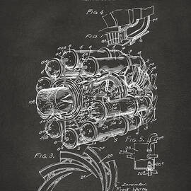 1946 Jet Aircraft Propulsion Patent Artwork - Gray by Nikki Marie Smith