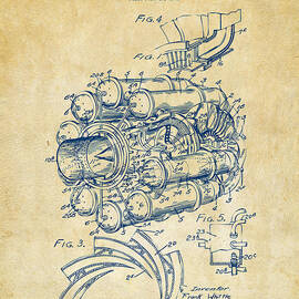1946 Jet Aircraft Propulsion Patent Artwork - Vintage by Nikki Marie Smith