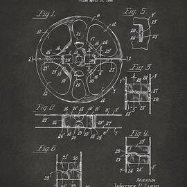 1949 Movie Film Reel Patent Artwork - Gray by Nikki Marie Smith