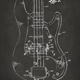 1961 Fender Guitar Patent Minimal - Gray by Nikki Marie Smith