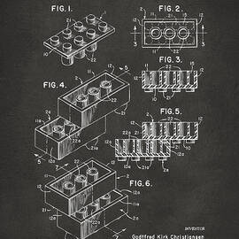 1961 Toy Building Brick Patent Art - Gray by Nikki Marie Smith