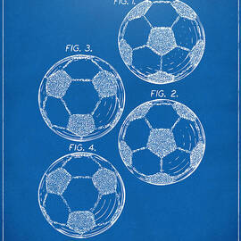 1964 Soccerball Patent Artwork - Blueprint by Nikki Marie Smith
