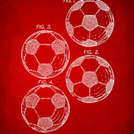 1964 Soccerball Patent Artwork - Red by Nikki Marie Smith