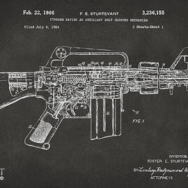 1966 M-16 Gun Patent Gray by Nikki Marie Smith
