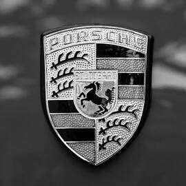 1970 Porsche 911 S 2.2 Coupe Emblem -0036bw55 by Jill Reger